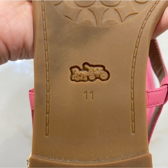 Coach Pink Sandals with Gold Detail - Picture 8 of 8